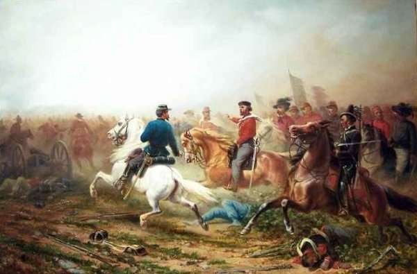 Garibaldi and His Staff on a Battlefield by Romanticism