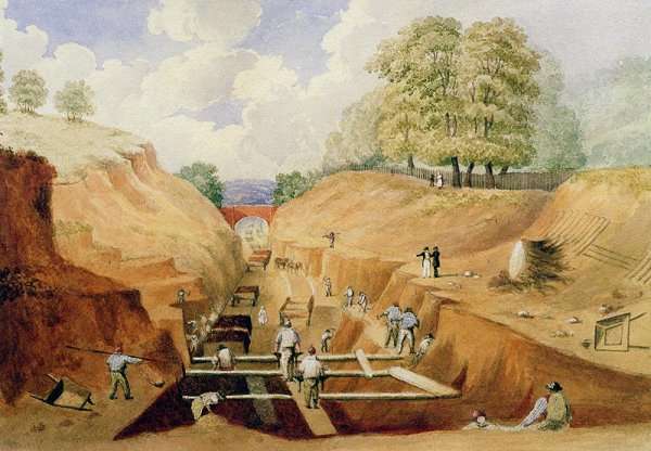 Building the Brighton Railway, 1840 by Romanticism