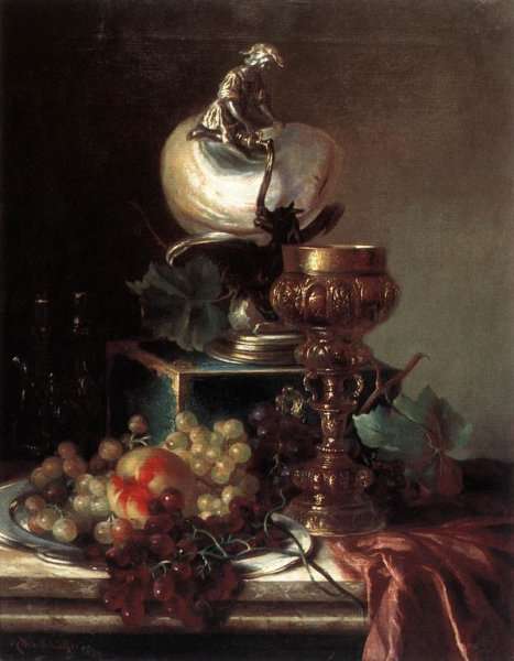 Fruit Still-life with Pot by Romanticism