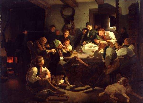 Munchhausen tells his hunting tales, 1842 by Romanticism
