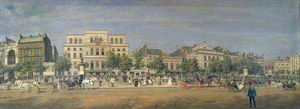 Panorama of Le Boulevard du Temple and its several theatres, c.1860 by Romanticism