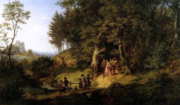 Bridal Procession in a Spring Landscape 1847 by Romanticism