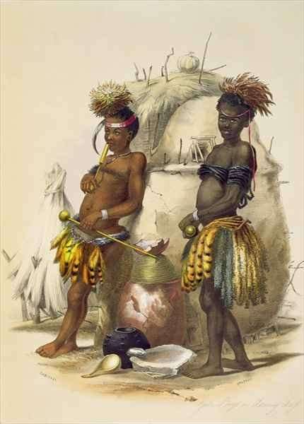 Dabiyaki and Upapazi, Zulu Boys in Dancing Dress by Romanticism
