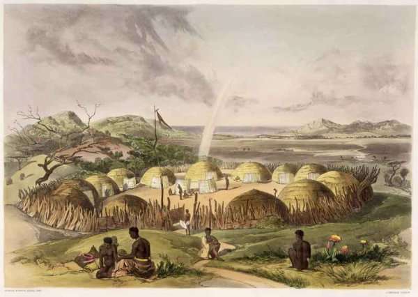 Zulu Kraal near Umlazi, Natal by Romanticism