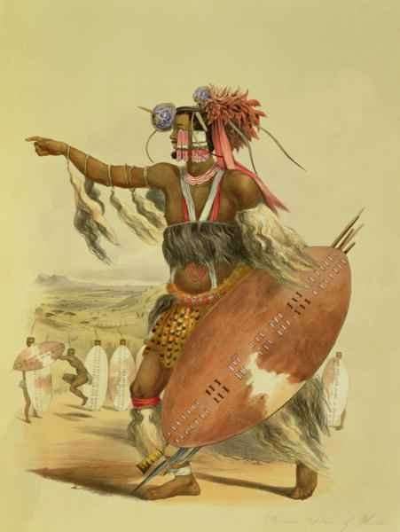 Zulu warrior, Utimuni, nephew of Chaka the late Zulu king by Romanticism