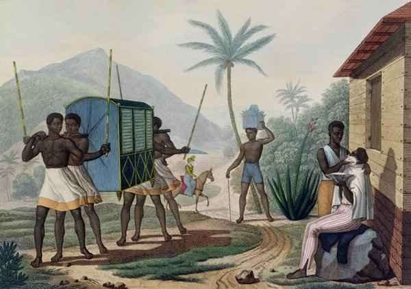 A Palanquin being Carried in the Ile de France by Romanticism
