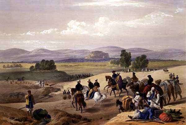 The Approach to the Fortress of Kwettah, from 'Sketches in Afghaunistan' by Romanticism