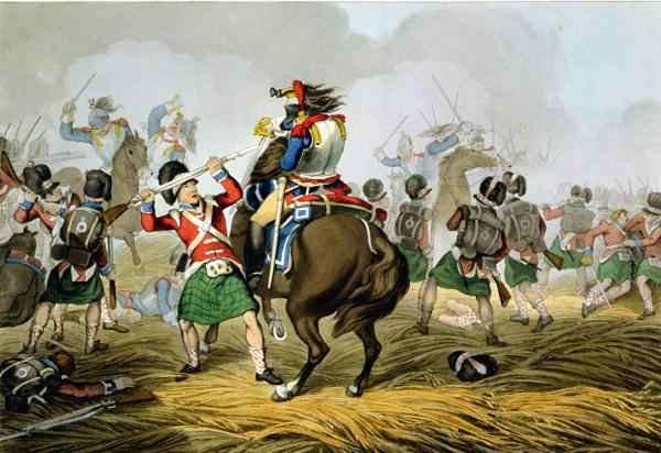 French Cuirassiers at the Battle of Waterloo, Charged and Defeated by the Highlanders and Scots Greys by Romanticism