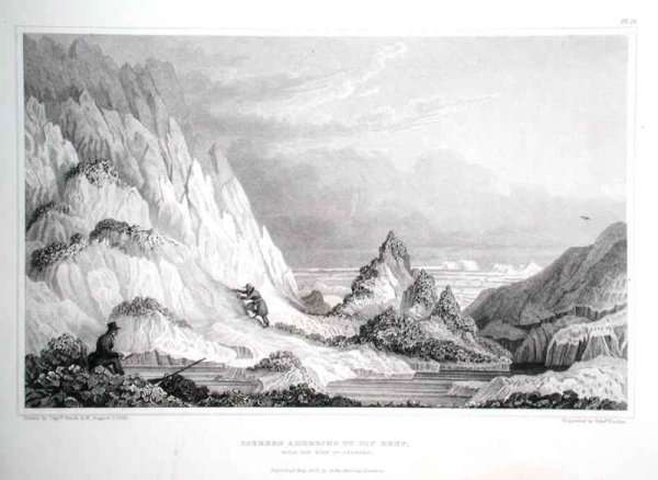 Iceberg adhering to icy reef, with the view to seaward by Romanticism