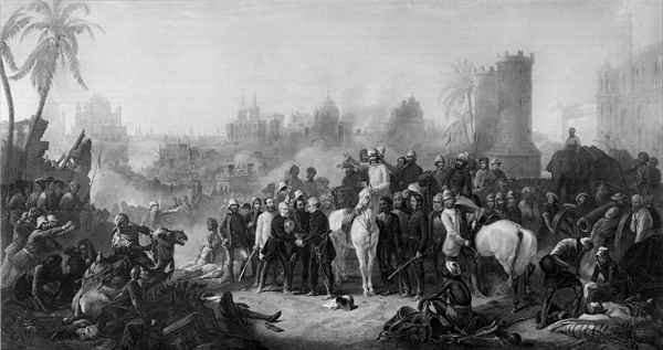 The Relief of Lucknow, and Triumphant Meeting of Havelock, Outram and Sir Colin Campbell by Romanticism