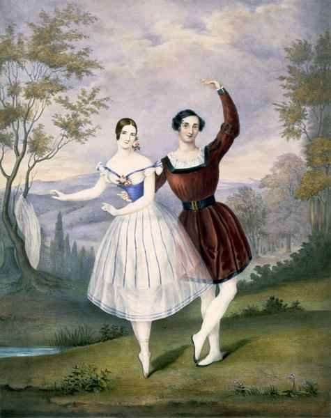 Fanny Cerrito (1817-1909) and Sigr. Guerra, in the favourite ballet of `Le Lac des Fees' by Romanticism