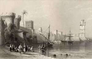 Harbour of Rhodes, Greece by Romanticism