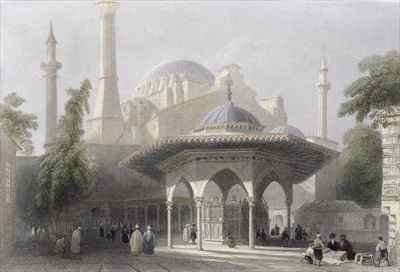 Court and Fountain of St. Sophia, Istanbul by Romanticism