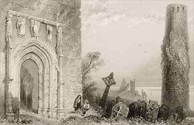 Doorway to a Temple, Clonmacnois, County Offaly, Ireland by Romanticism