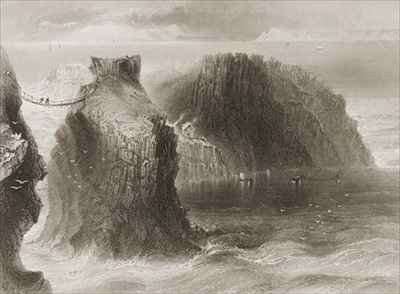 Carrick-a-Rede Rope Bridge, County Antrim, Northern Ireland by Romanticism