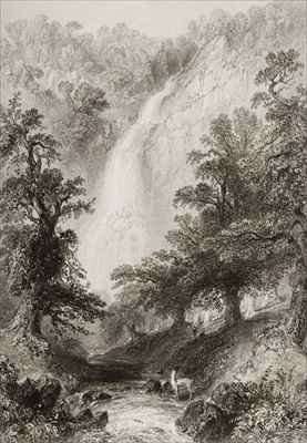 The Waterfall, Powerscourt, County Wicklow, Ireland by Romanticism