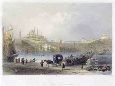 The Floating Bridge, Istanbul by Romanticism