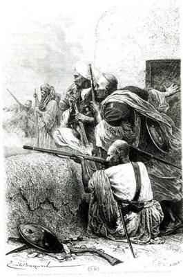North-Western Afghan mountain troops fighting against the British by Romanticism