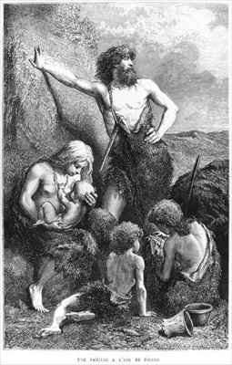 A family during the stone age by Romanticism