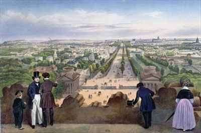 General View of the Champs-Elysees, taken from the top of the Arc de Triomphe by Romanticism