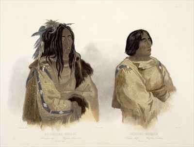 Mehkskeme-Sukahs, Blackfoot Chief and Tatsicki-Stomick, Piekann Chief by Romanticism