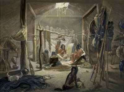 The Interior of a Hut of a Mandan Chief by Romanticism