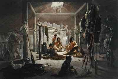 The Interior of the Hut of a Mandan Chief by Romanticism