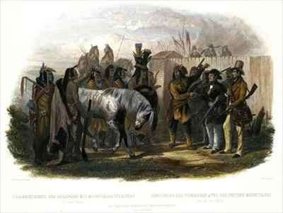 The Travellers Meeting with Minatarre Indians near Fort Clark by Romanticism
