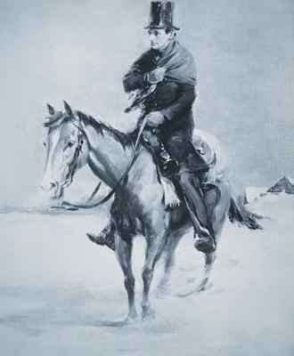 Abraham Lincoln (1809-65) riding his Judicial Circuit as a travelling lawyer in the 1850's by Romanticism