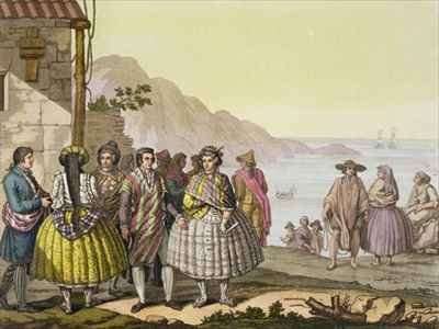 Men and women in elaborate costume, Chile by Romanticism