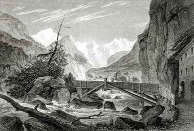 Mont Blanc from the Baths of St. Didier by Romanticism