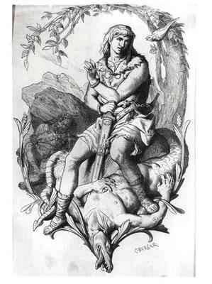 Siegfried and the Dragon with the Magic Bird by Romanticism