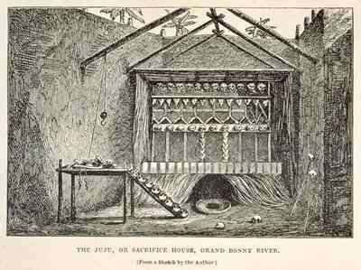 The Juju, or Sacrifice House, Grand Bonny River by Romanticism
