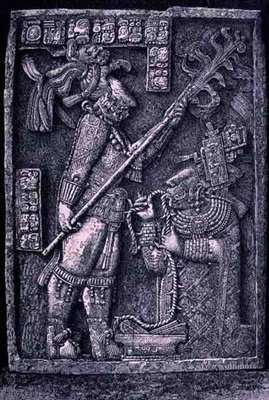 Carved stone lintel from Temple 23 Yaxchilan by Romanticism