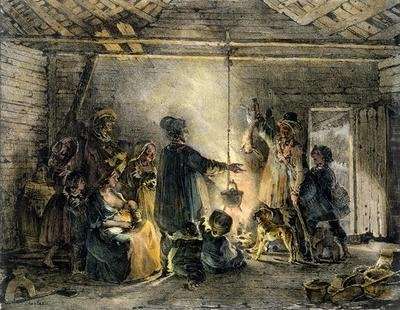 Interior of a Coal Miners Hut by Romanticism