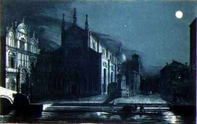 Nocturnal Scene of the Church of SS Giovanni and Paolo Venice by Romanticism
