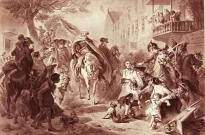 George Washington entering New York in 1783 by Romanticism
