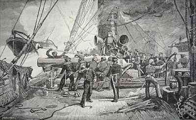 The Fight between the Federal Kearsage and Confederate Alabama by Romanticism