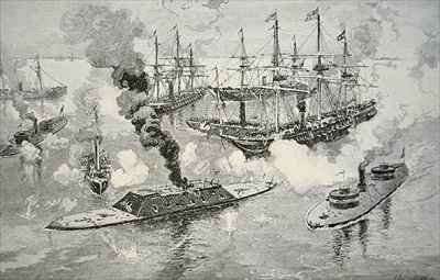 Surrender of the Confederate Ironclad Tennesee at the Battle of Mobile Bay by Romanticism