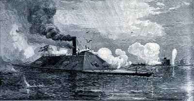 The monitor Weehawken capturing the Confederate iron clad ram Atlanta by Romanticism