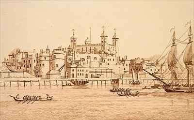 South View of the Tower of London by Romanticism