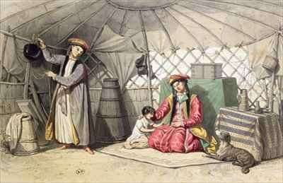 Kalmuk Women in their tent by Romanticism