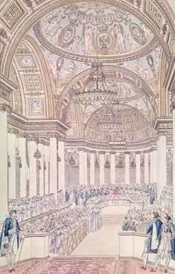 Imperial Banquet in the Grand Salon of the Tuileries Palace on the Occasion of the Marriage of Napoleon I 1769-1821 and Marie Louise 1791-1847 of Austria by Romanticism