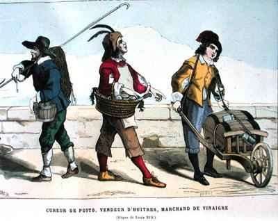 Well Cleaner Oyster Seller and Vinegar Seller at the time of Louis XIII by Romanticism