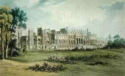 Eaton Hall West of Garden Front from Ackermanns Repository of Arts by Romanticism