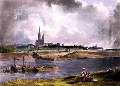 St Denis from Views on the Seine by Romanticism