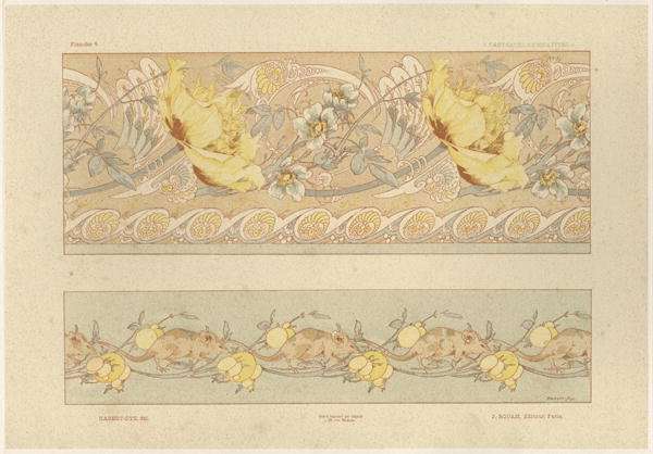 Flowers and mice plate 6 from Fantaisies decoratives by Romanticism