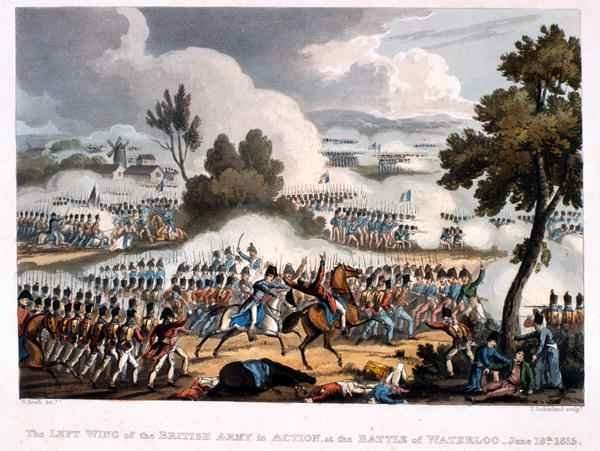 The Left Wing of the British Army in action at the Battle of Waterloo by Romanticism