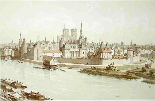 Ile de la Cite in 1530 by Romanticism