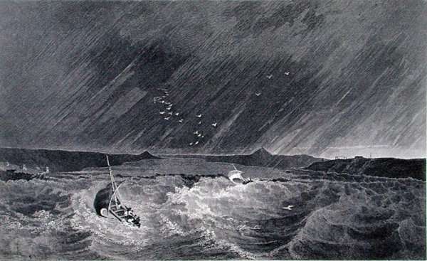 Boats Running for Shelter from a Storm into Refuge Cove by Romanticism